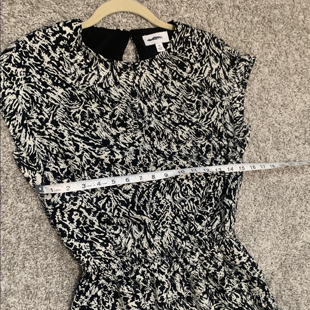 Evereve Black White Boho Print Cap Sleeve Mini Dress Size XS - Picture 8 of 10